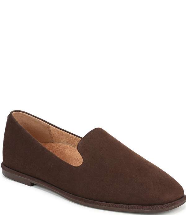 バイオニック レディース シューズ パンプスエード 置き目毛革 Vionic Willa 2.0 Suede Slip On Loafers Chocolate 黒茶