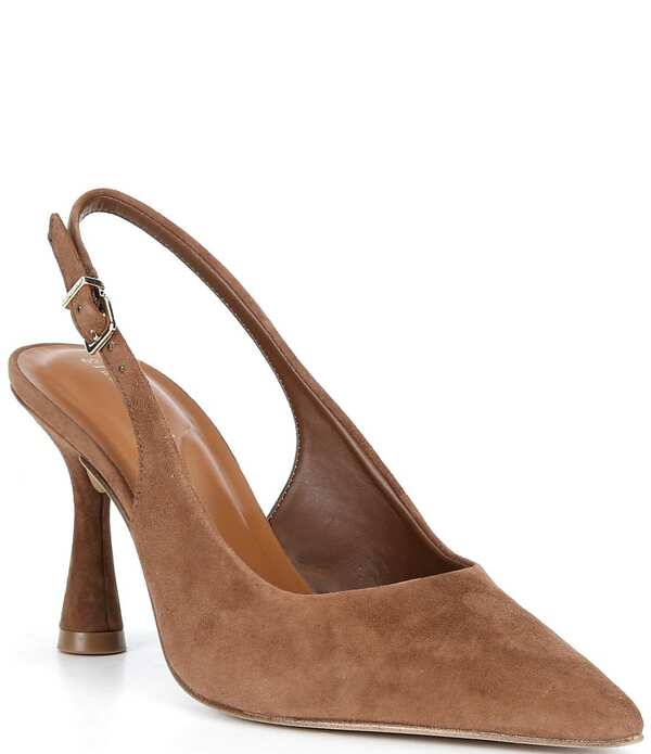 ジャンビニ レディース シューズ 踵 スエードクロス Gianni Bini Ellanor Suede Pointed Toe Slingback Pumps Pecan Pie