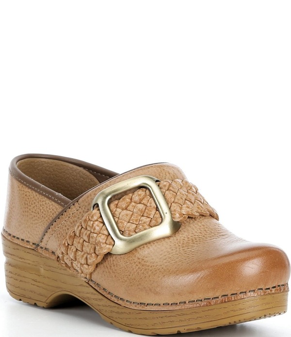 ダンスコ レディース シューズ サンダル レザー Dansko Pro Braided Leather Buckle Hardware Clogs Honey|ReVida 店