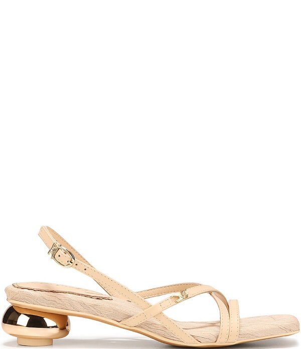 サムエデルマン レディース シューズ 踵 サンダル なめし革 Circus NY by Sam Edelman Caia Leather Sculpted Heel Strappy Dressandals Vanilla Bean