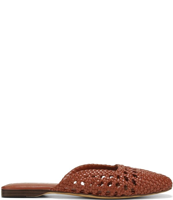 サムエデルマン レディース シューズ パンプス なめし革 Sam Edelmanola Woven Leather Square Toe Mules Brandy