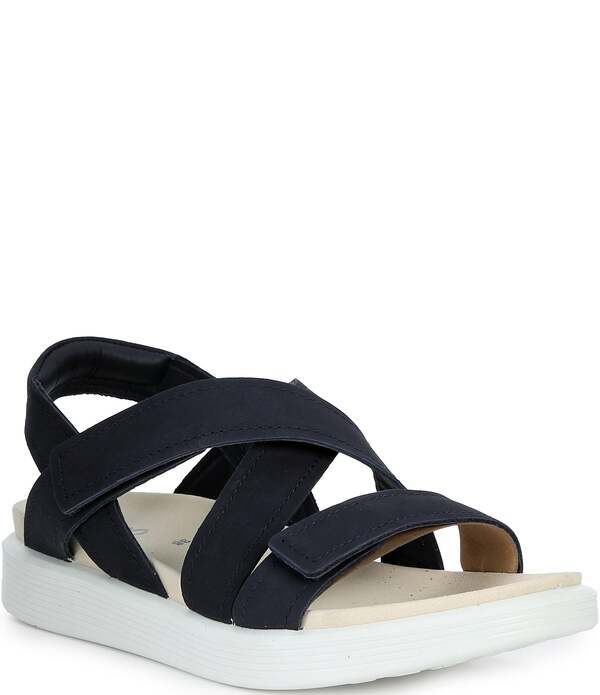 山びこ レディース シューズ パンプス サンダル なめし革 ECCO Women\u0027soft Crosstrap Leather Slingback Sandals Marine