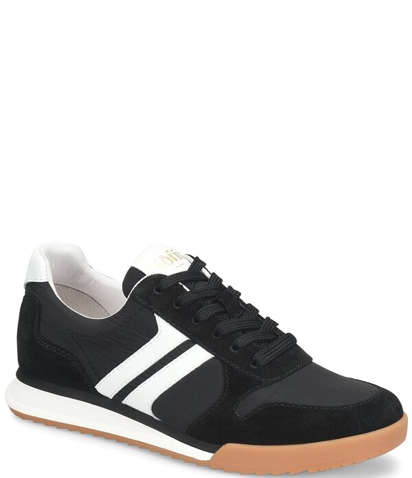 ホンブルグ帽 レディース シューズ スニーカー ナイロン スエードクロス Sofft Kameron Suede and Nylon Retro Jogger Sneakers Black 黒いこと