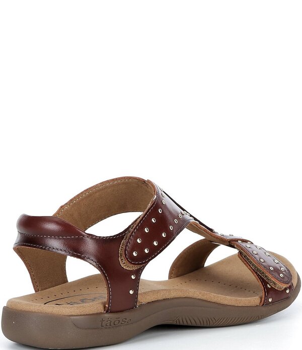 タオスフットウェア レディース シューズ パンプス サンダル なめし革 Taos Footwear Showstopper Studded Leather Sandals Cognac