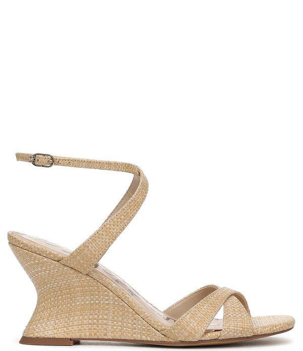 サムエデルマン レディース シューズ ヒール サンダル アンクル Sam Edelman Davi Raffiankle Wrap Wedge Dressandals Bleached Beechwood|ReVida 店