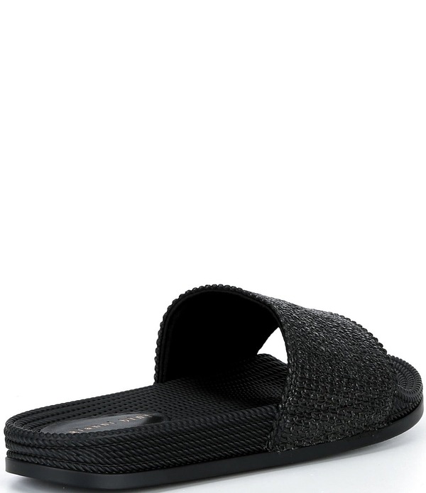 ジャンビニ レディース シューズ パンプス サンダル Gianni Bini Summadaze Raffia Banded Pool Slide Sandals Black 黒いこと