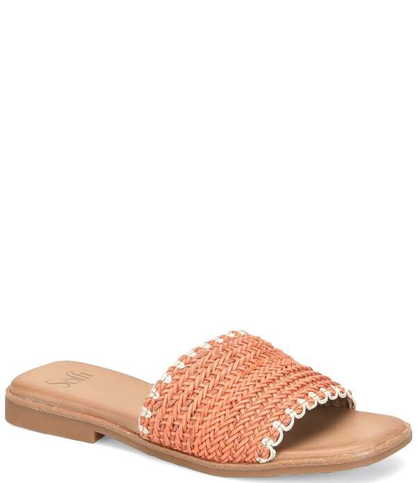 ホンブルグ帽 レディース シューズ パンプス サンダル Sofft Elsa Woven Scallop Slide Sandals Papaya