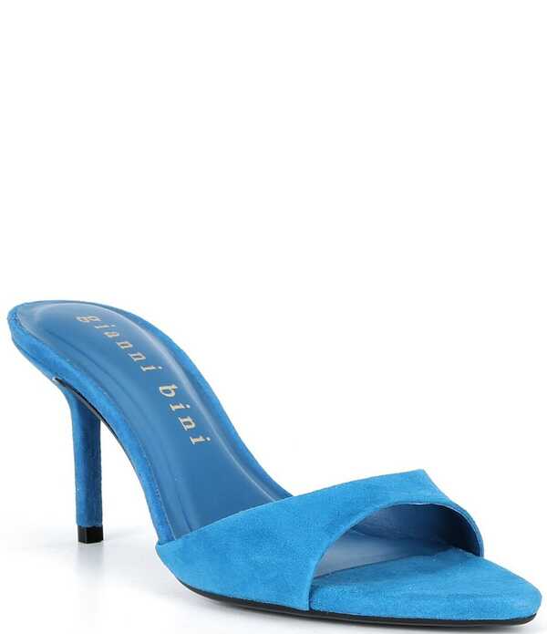 ジャンビニ レディース シューズ サンダル スエードクロス Gianni Bini Camrun Suede Stiletto Slide Sandals Dangeroso Blue 青色