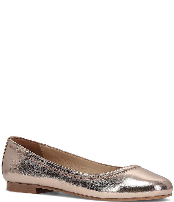 フライ レディース シューズ パンプス レザー Frye Carson Leather Ballet Flats Rose Gold ゴールド｜ReVida 店