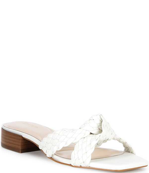 デューンロンドン レディース シューズ パンプス サンダル スピード競技 なめし革 Dune London Lacees Braided Leather Slip On Sandals White 白いこと