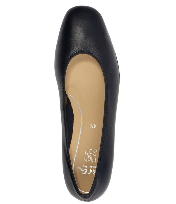 アラ レディース シューズ パンプス なめし革 踵 ara Gabrielleather Block Heel Pumps Navy 米国海軍