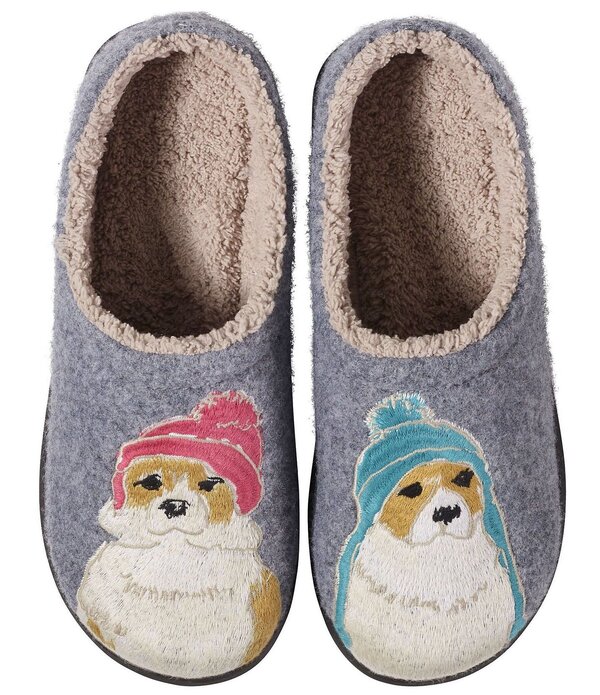 エルエルビーン レディース シューズ サンダル L.L.Bean Daybreak Scuff Dog Motif 2 Slippers Dark Gray/Dogs 薄墨色