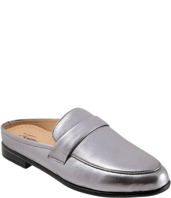 トロッターズ レディース シューズ パンプス なめし革 Trotters Lola Leather Piping Mules Pewter ピューター