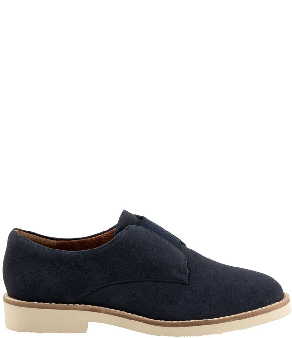 ホンブルグ帽ウォーク レディース シューズ オックスフォード スエードクロス SoftWalk Wexford Nubuck Suede Slip On Oxfords Navy 米国海軍
