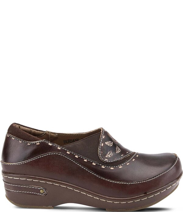 ラリティステ レディース シューズ サンダル レザー L'ARTISTE Burbank Leather Clogs Brown ブラウン｜ReVida 店