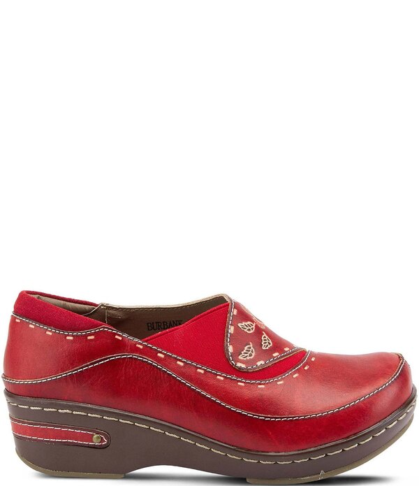 ラリティステ レディース シューズ サンダル レザー L'ARTISTE Burbank Leather Clogs Red レッド|ReVida 店