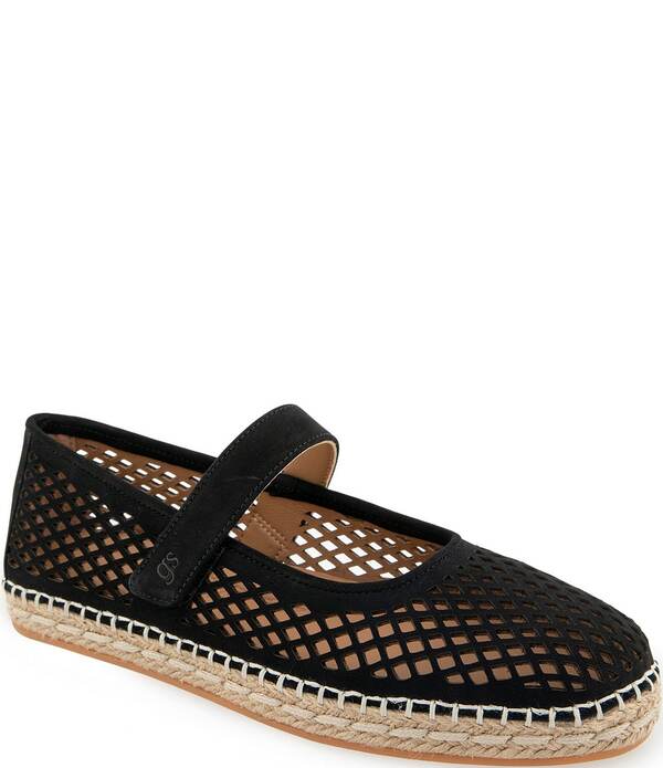 ジェントルソウルズ レディース シューズ パンプスエード Gentle Soulsienna Perforated Nubuck Suede Mary Janespadrille Flats Black 黒いこと