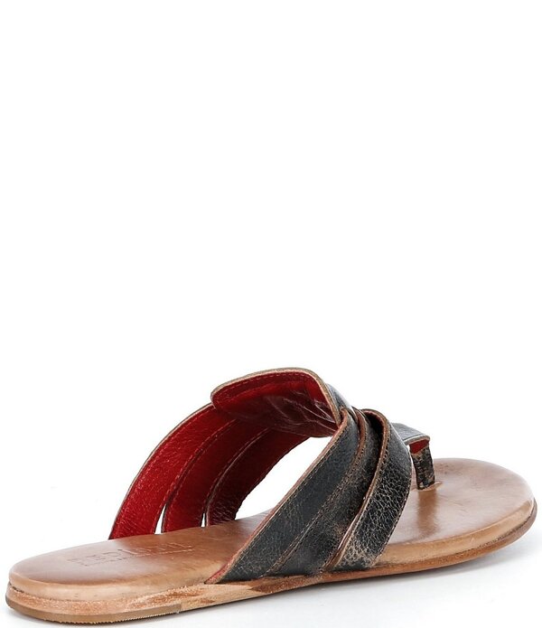 ベッドステュ レディース シューズ サンダル レザー Bed Stu Yoli Leather Triple Banded Thong Sandals Black Lux ブラック｜ReVida 店