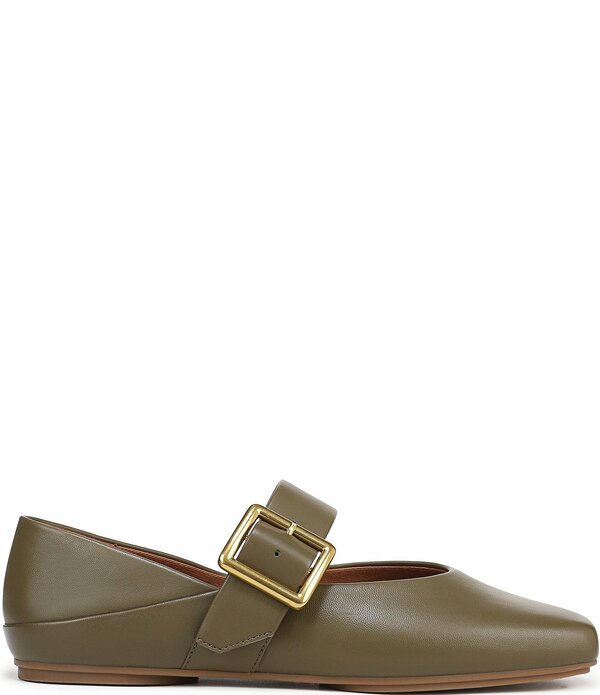 フランコサルト レディース シューズ パンプス なめし革 Franco Sartoakes Leather Mary Jane Flats Olive Green 緑であること