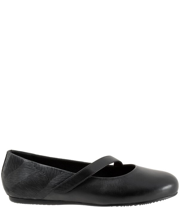 ホンブルグ帽ウォーク レディース シューズ パンプス なめし革 SoftWalk Syracuse Leather Mary Jane Flats Black 黒いこと