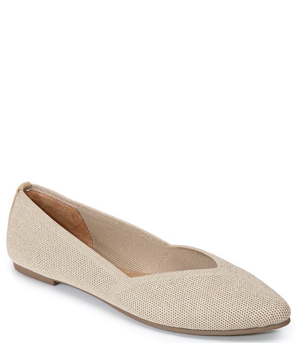 ミートゥー レディース シューズ パンプス 編み物 Me Too Alivia Knitted Slip On Flats Bisque Metallic メタリック