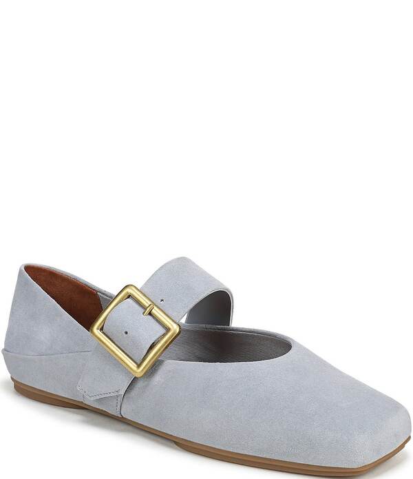 フランコサルト レディース シューズ パンプスエード Franco Sartoakesuede Square Toe Mary Jane Ballet Flats Blue 青碧