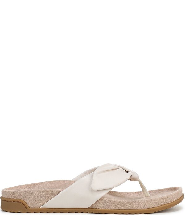 バイオニック レディース シューズ サンダル なめし革 Vionic Eva Leather Bow Detail Thong Sandalsea Salt