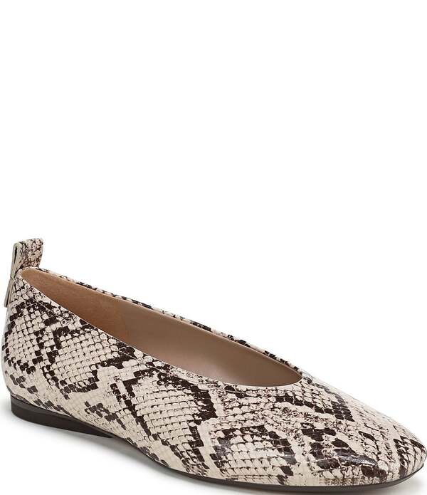 ナチュライザー レディース シューズ パンプス なめし革 Naturalizer 27 EDIT Carla Snake Skin Leather Square Toe Ballet Flats Beige Multi ベージュ