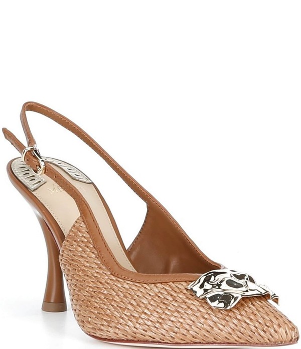 アントニオ メラーニ レディース シューズ 踵 Antonio Melani Kiraffia Ornament Slingback Pumps Ibiza Nude