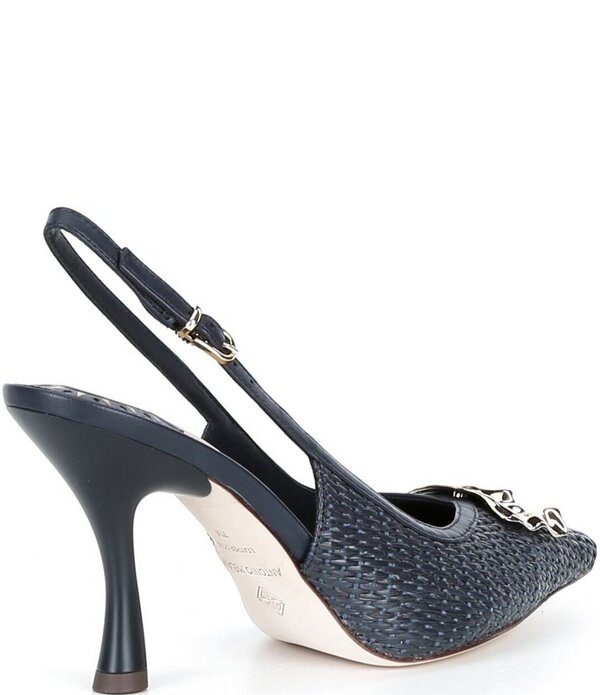 アントニオ メラーニ レディース シューズ 踵 Antonio Melani Kiraffia Ornament Slingback Pumps Navy 米国海軍