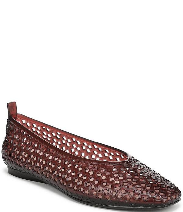 ナチュライザー レディース シューズ パンプス Naturalizer 27 EDIT Carla Perforated Jelly Square Toe Ballet Flats Dark Brown 赤銅色