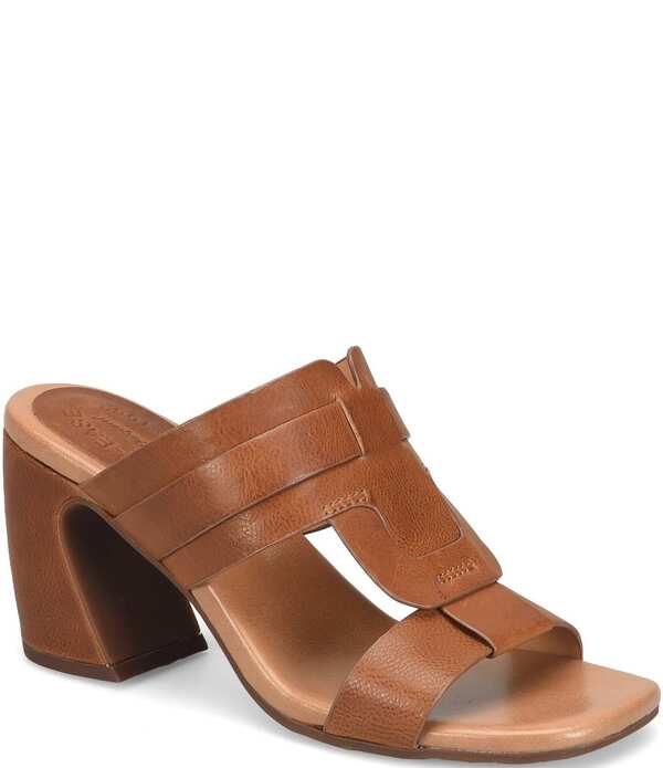 コークイーズ レディース シューズ サンダル レザー ヒール Kork-Ease Brynn Leather Block Heel Slide Sandals Tan タン｜ReVida 店