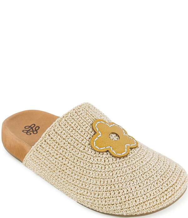 ザサック レディース シューズ サンダル The Sak Bolinas Buttercup Flower Crochet Clogs Natural Buttercup Flower