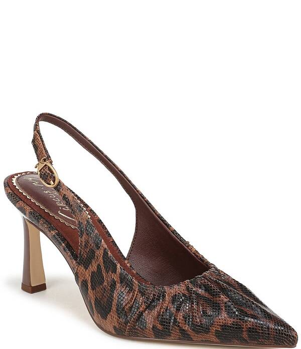 サムエデルマン レディース シューズ 踵 刷り上げる ギャザー Circus NY by Sam Edelman Tasha Leopard Print Ruched Slingback Dress Pumps Black/Ginger Multi 黒いこと
