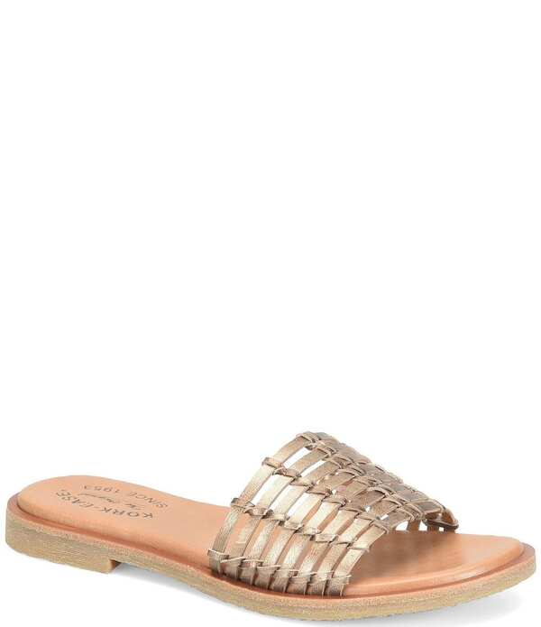 コークイーズ レディース シューズ パンプス サンダル なめし革 Kork-Ease Deja Handwoven Leather Banded Slide Sandals Bronze