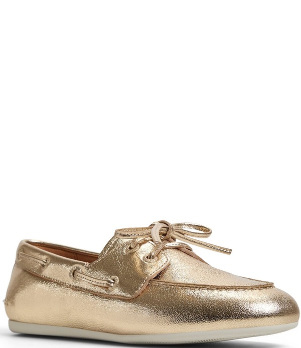 スペリー レディース シューズ なめし革 Sperry Women\u0027slim Boatumbled Leather Boat Shoes Gold ゴールド