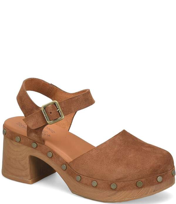コークイーズ レディース シューズ サンダル プラットフォーム スエード アンクル ヒール Kork-Ease Tribeca Suede Ankle Strap Block Heel Platform Clogs Havana|ReVida 店
