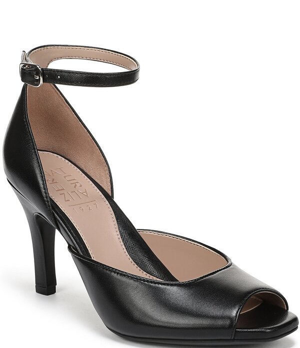 ナチュライザー レディース シューズ パンプス アンクル なめし革 Naturalizer Asha Leather Ankle Strapeep Toe Dress Pumps Black 黒いこと