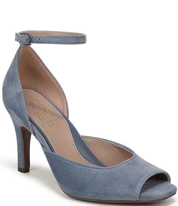 ナチュライザー レディース シューズ パンプスエード アンクル Naturalizer Asha Suede Ankle Strapeep Toe Dress Pumps Blue Ash 死灰