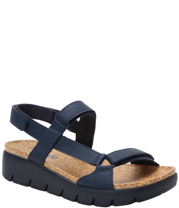 アレグリア レディース シューズ サンダル プラットホーム Alegria Henna 3 Strap Cork Platform Sandals Netted Navy 米国海軍