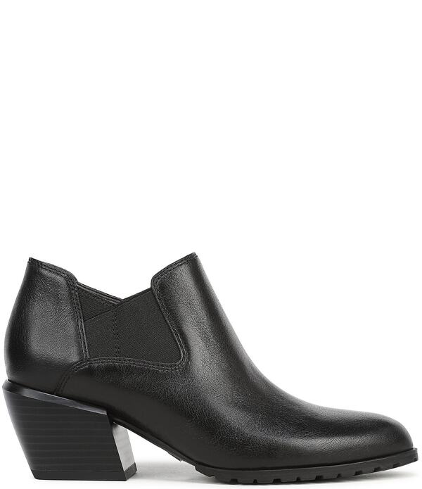 バイオニック レディース シューズ ブーツ・レインブーツ なめし革 踵 Vionic Bethany Leather Stacked Heel Booties Black 黒いこと