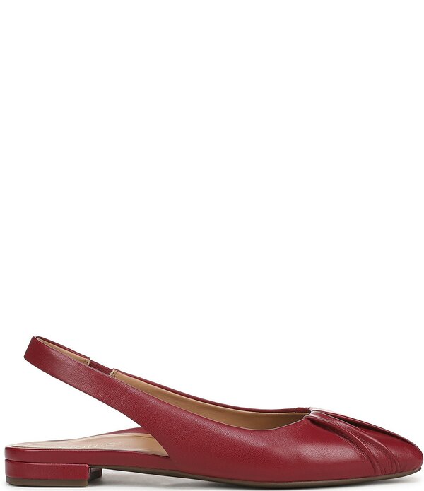 バイオニック レディース シューズ パンプス ギャザー なめし革 Vionic Gabriela Leatheruched Slingback Dress Flats Tibetan Red 赤いこと