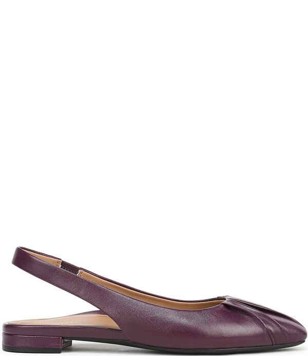 バイオニック レディース シューズ パンプス ギャザー なめし革 Vionic Gabriela Leatheruched Slingback Dress Flats Winter Plum 酸桃