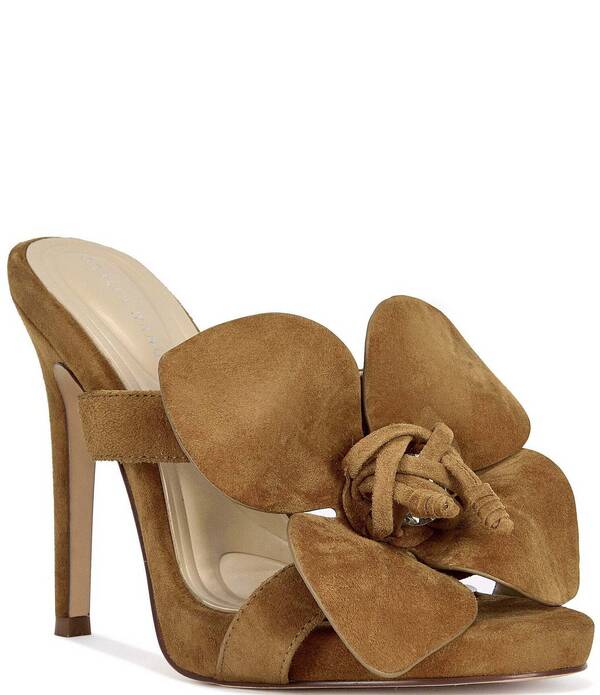 アザレア 壱 レディース シューズ サンダル Azalea Wang Fawn Petals Dresslide Sandals Brown 赤銅色