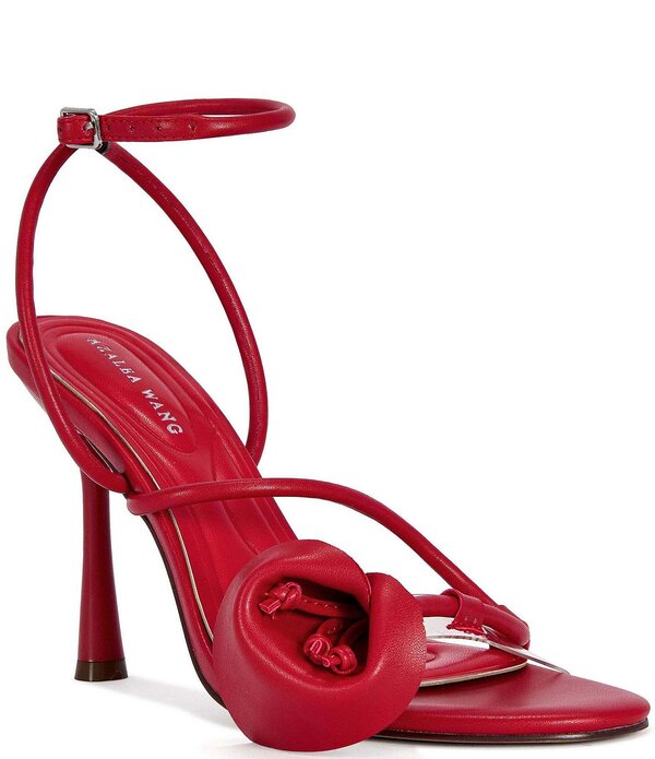 アザレア 一 レディース シューズ 踵 サンダル アンクル Azalea Wang Nilou Ankle Strap Calla Lily Dressandals Red 赤いこと