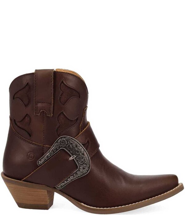 ディンゴ レディース シューズ ブーツ・レインブーツ レザー Dingo Saddle Up Leather Buckle Strap Western Booties Brown ブラウン｜ReVida 店