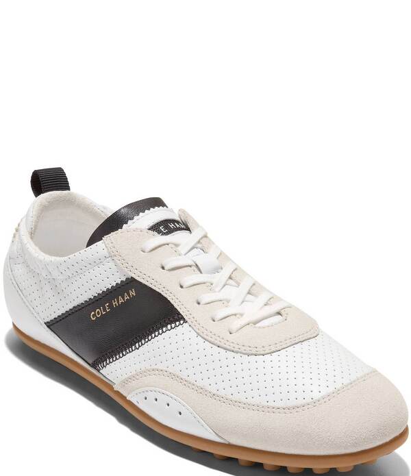 電話を掛けるハーン レディース シューズ スニーカー なめし革 Cole Haan Women\u0027s GrandPro Travina Leather Sneakers White/Black 白いこと