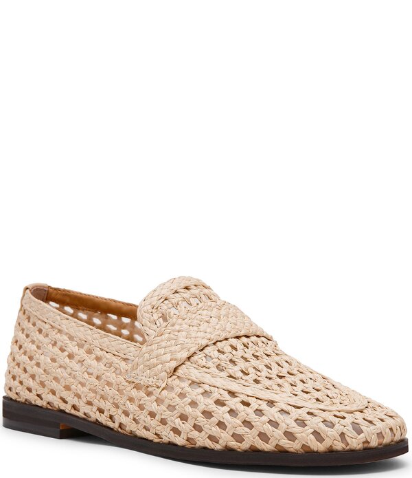 スティーブ マデン レディース シューズ スリッポン・ローファー Steve Madden Women\u0027stewart Woven Raffia Penny Loafers Natural