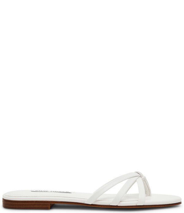 スティーブ マデン レディース シューズ パンプス サンダル なめし革 Steve Madden Calissi Leather Strappy Slide Sandals White 白いこと