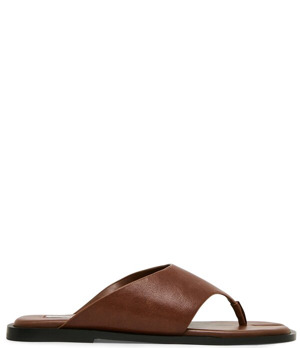 スティーブ マデン レディース シューズ サンダル なめし革 Steve Madden Illia Leather Splitoe Thong Sandals Cognac